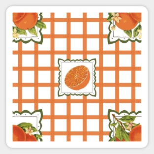 Orange Gingham Sticker